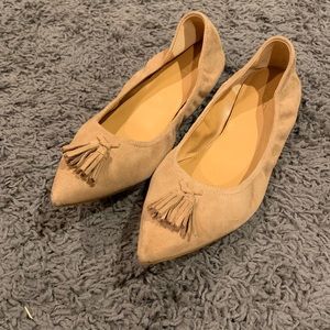 NWOT. J. Crew nude tassel flats